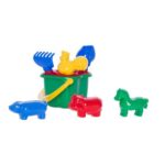 Κουβαδάκι παραλίας, Μικρό σετ παιχνιδιών άμμου σε σχήμα τριφύλλι - 8 στοιχεία 155x155x180