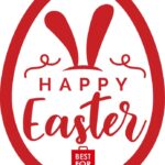 Πασχαλινό αυτοκόλλητο BEST FOR 50εκ αυγό