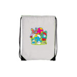 Τσάντα πλάτης με μαύρο κορδόνι στρουμφ