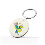 Μπρελόκ στρουμφ με λουλούδι