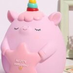 Κουμπαράς Μονόκερος Ροζ 14*17εκ