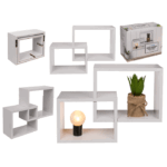 Ξύλινο ράφι λευκού χρώματος, σετ 2 τεμαχίων, 17 x 13 x 9 εκ. & 19,5 x 15,5 x 9 εκ.