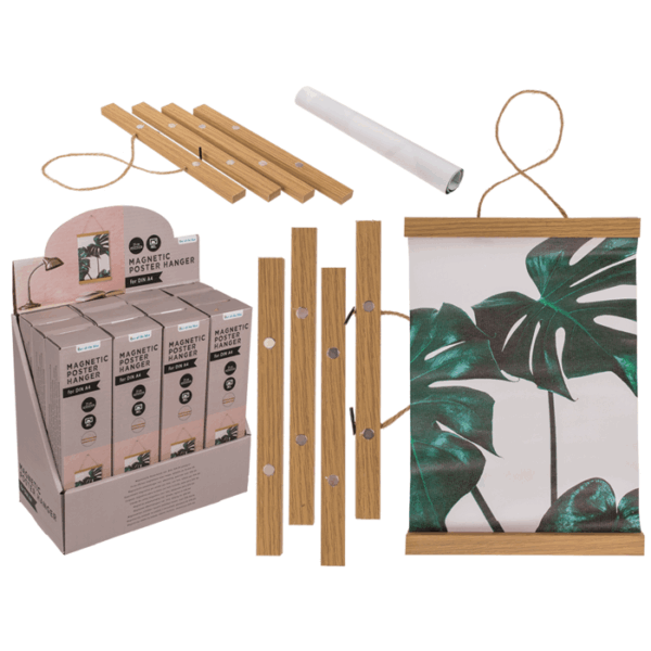 Magnetic wooden poster hanger, incl. picture,
width: . 21 cm