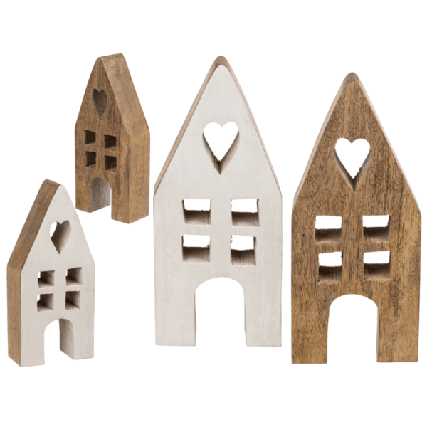 Decoration wooden house, 9 x 4 x 20 cm