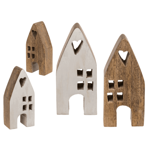 Decoration wooden house 7 x 4 x 15 cm