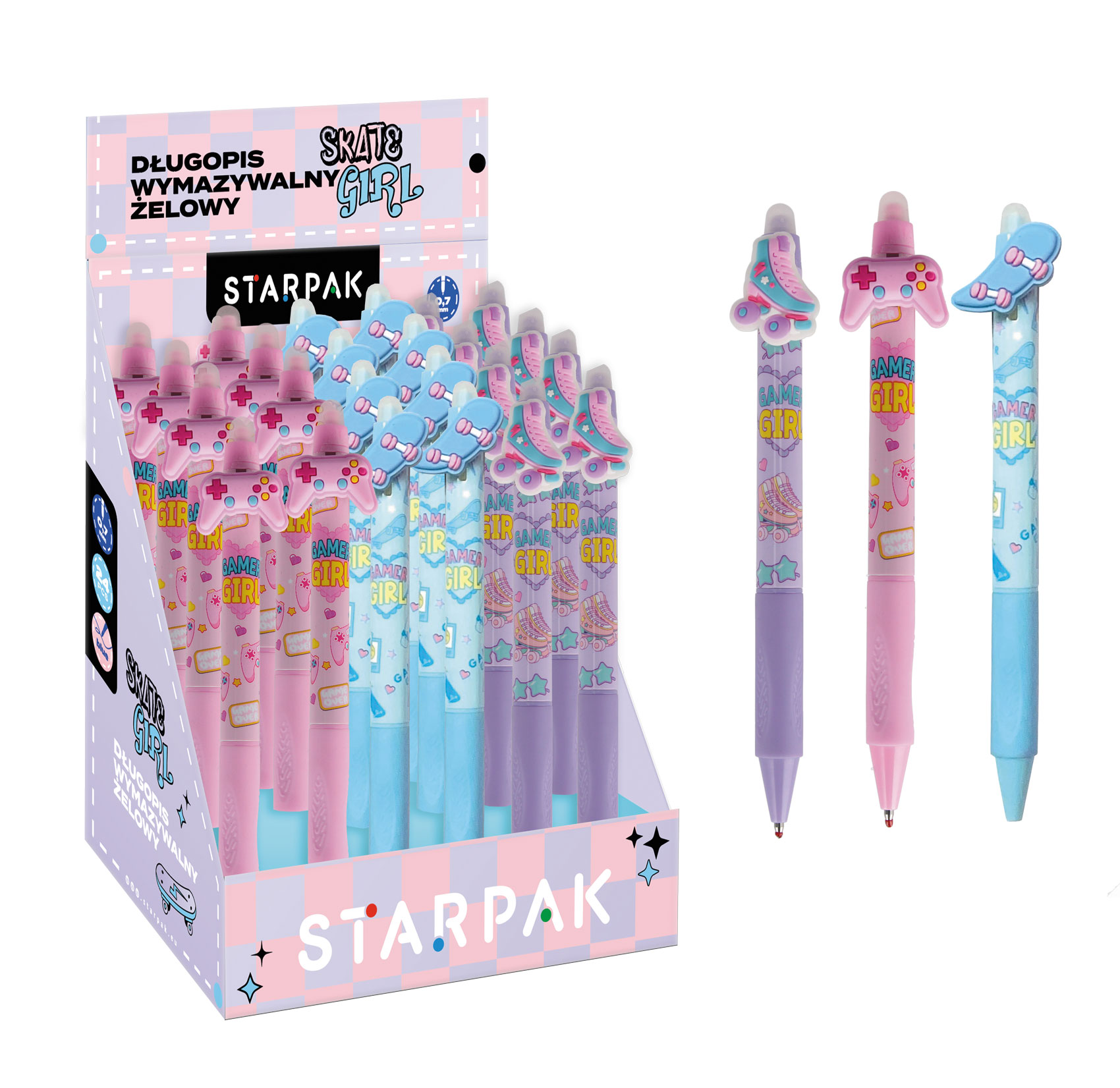 5905523682830.jpg Στυλό Gel που σβήνει Κορίτσι με Σκέιτ - Image 1