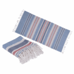 Λευκή μπλε κόκκινη πετσέτα Fouta 80 x 170 cm, 80% βαμβάκι & 20% πολυεστέρας