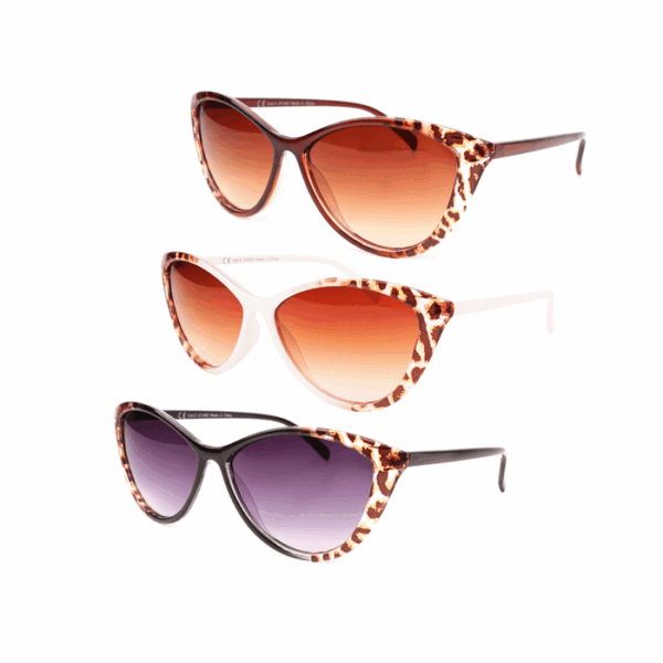Sunglasses for women,
3 assorted (6x black, 3x brown, 3x white)