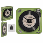 Γυάλινο ρολόι τοίχου, Record Player, 20 x 20 cm