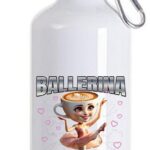 Μπουκάλι με μαύρο καπάκι 600ml Ballerina Brainrot