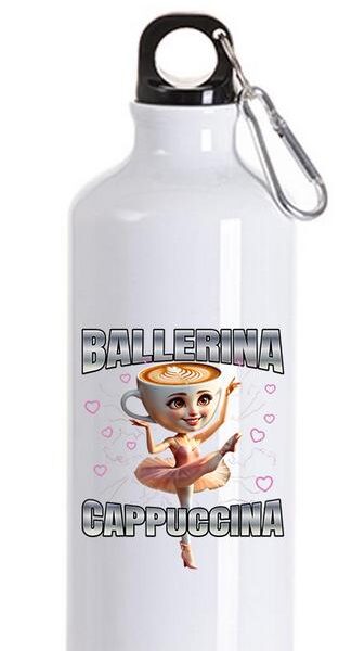 Μπουκάλι με μαύρο καπάκι 600ml Ballerina