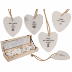 Μαρμάρινες καρδιές, Happy Hearts, για κρέμασμα, 6,5 x 7 cm