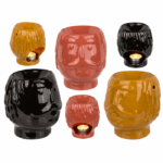 Κεραμική Συσκευή Καύσης Αιθέριων Ελαίων με Πρόσωπα, 11.5x11x12.8εκ 3 χρώματα