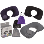 Φουσκωτό μαξιλάρι αυχένα, με αντλία, βαλβίδα και κουμπιά στερέωσης,Διαστάσεις: 37 x 24 εκ.