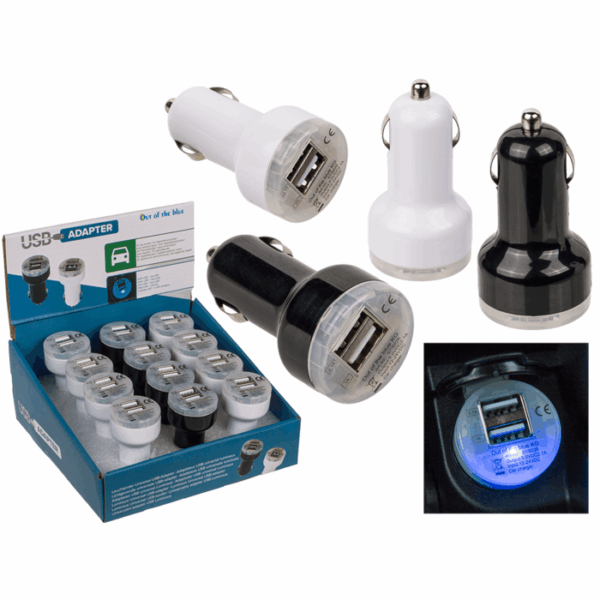 Light up universal USB adapter for car socket