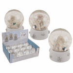 Polyresin glitterball, Angel with crystal heart,  4,5 x 4,5 x 5,8 cm CHRISTMAS