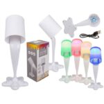 Spilt Paint Desktop Lamp, white,USB white LED & colour changing 30 cm (Led Light)