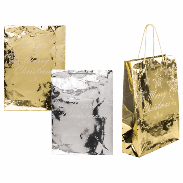 Paper gift bag, Glossy Christmas, ca. 25 x 8, 5 x 34, 5 cm