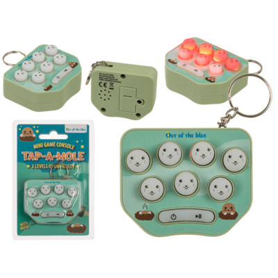 Mini game console with keychain, gaming Tap a Mole,  5,5 x 4,5 cm Gaming