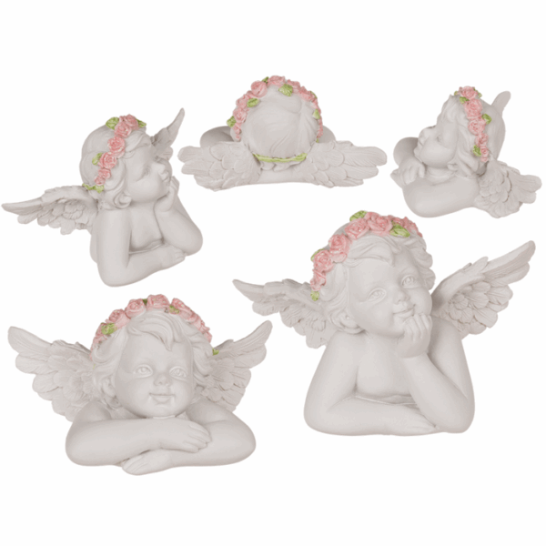 Angel couple,Amused, approx. 10,2 x 7,5 x 4,5, polyresin,  set of 2.