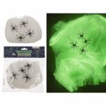 Ιστός αράχνης, που λάμπει στο σκοτάδι,με 4 αράχνες και ιστό αράχνης 28 γρ. Halloween