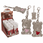 Μεταλλικό μπρελόκ, αρκουδάκι με κόκκινη καρδιά περίπου 4,4 x 2 εκ(Valentine's Day)