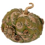 Πρασινη Αναγλυφη Πολυρεζιν Κολοκυθα 27.5Χ27.5Χ25Εκ Halloween