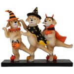 Πολυχρωμες Πολυρεζιν Φιγουρες Σκυλων Halloween Σε Βαση 35Χ11Χ30Εκ