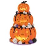 Πολυρεζιν Κολοκυθα Με Περιστροφη/Μουσικη Και Led 30X31X42Ek Halloween Μπαταριας