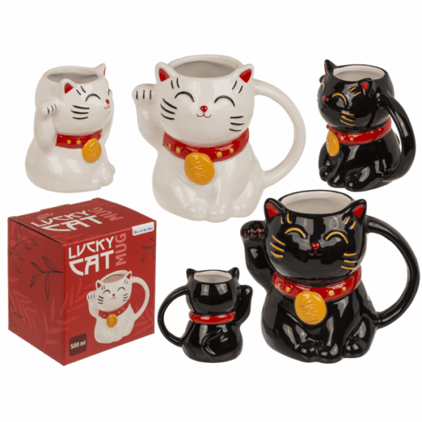 Κεραμική Κούπα Lucky Cat  15 x 10,5 x 13,5 cm, χωρητικότητα 500 ml