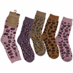 Γυναικείες πλεκτές κάλτσες, Λεοπάρ, μέγεθος 39 - 42, 4 χρώματα Χειμερινές
