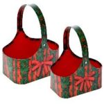 ΧΡ ΧΑΡΤΙΝΟ ΚΑΛΑΘΙ ΣΕΤ/2 ΠΡΑΣΙΝΟ ΜΕ ΦΙΟΓΚΟ CHRISTMAS