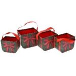 ΧΑΡΤΙΝΟ ΚΟΥΤΙ ΤΣΑΝΤΑ ΣΕΤ/4 ΠΡΑΣΙΝΟ ΜΕ ΦΙΟΓΚΟ CHRISTMAS BOXES