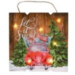 ΧΡ ΞΥΛΙΝΗ ΠΙΝΑΚΙΔΑ 24Χ2Χ24ΕΚ ΑΥΤΟΚΙΝΗΤΟ ΜΕ ΦΩΣ 12 LED CHRISTMAS