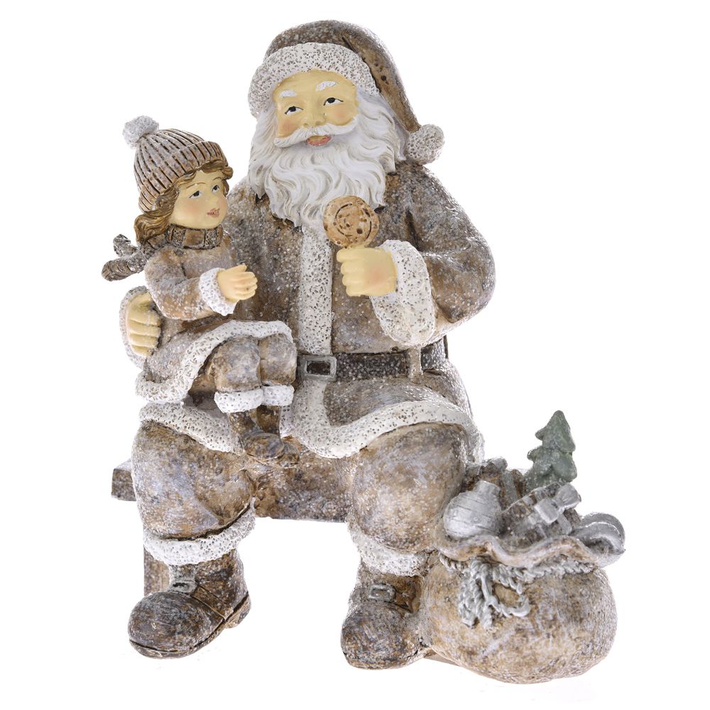 75966.jpg ΓΚΡΙ ΠΟΛΥΡΕΖΙΝ ΑΙ ΒΑΣΙΛΗΣ ME ΠΑΙΔΑΚΙ 15Χ10Χ16,5ΕΚ CHRISTMAS - Image 1