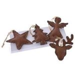 ΧΡ ΣΕΤ/4 ΚΑΦΕ ΔΕΡΜΑΤΙΝΑ ΚΡΕΜΑΣΤΑ ΣΤΟΛΙΔΙΑ 8ΕΚ ΣΕ ΚΟΥΤΙ CHRISTMAS