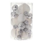 ΧΡ ΑΣΗΜΙ/ΑΣΠΡΕΣ ΠΛΑΣΤΙΚΕΣ ΜΠΑΛΕΣ ΣΕΤ/50 ΣΕ ΚΟΥΤΙ Φ16Χ26ΕΚ CHRISTMAS