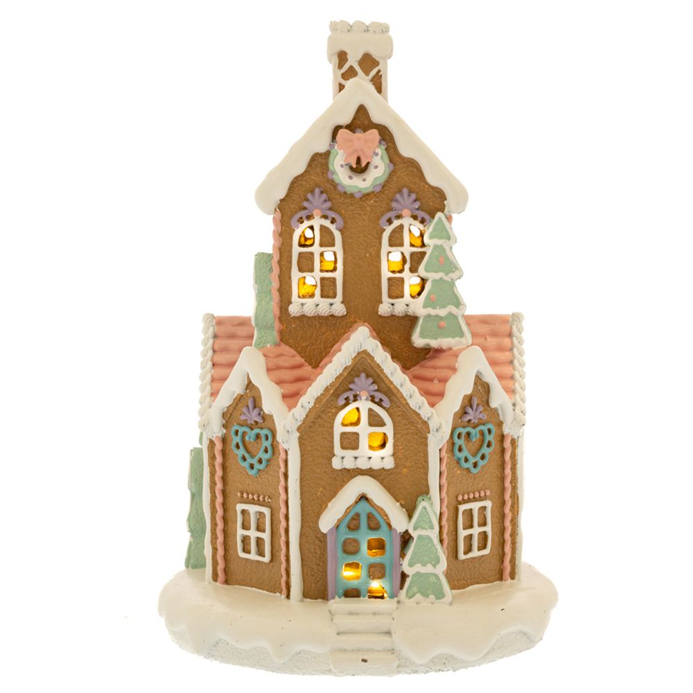 86351.jpg ΣΠΙΤΙ GINGERBREND ΜΕ LED ΦΩΣ 14.5Χ14.5Χ23ΕΚ CHRISTMAS - Image 1