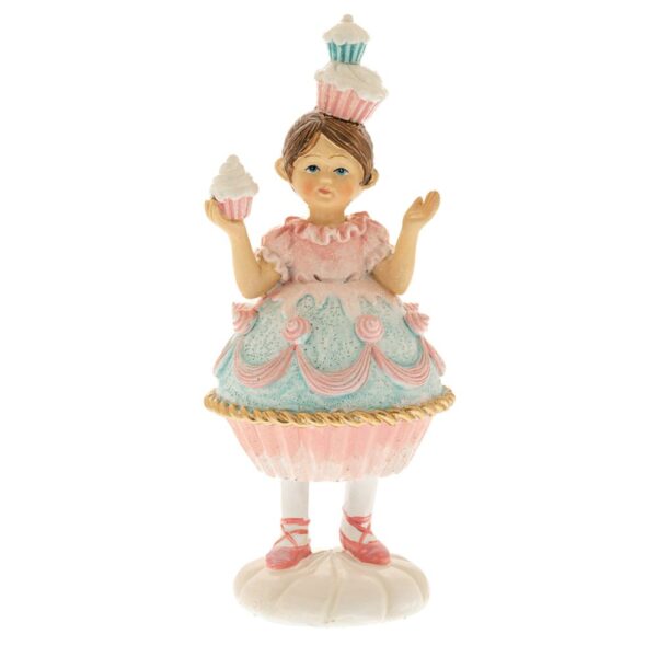 ΡΟΖ ΠΟΛΥΡΕΖΙΝ ΚΟΡΙΤΣΙ CUPCAKE 7Χ7Χ16.5ΕΚ CHRISTMAS