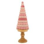 ΠΟΛΥΡΕΖΙΝ ΡΟΖ ΔΕΝΤΡΟ ΑΠΟ MACARON ΣΕ ΧΡΥΣΗ ΒΑΣΗ 14Χ14Χ41ΕΚ CHRISTMAS