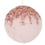 ΧΡ ΡΟΖ ΥΦΑΣΜΑΤΙΝΗ ΚΡΕΜΑΣΤΗ ΜΠΑΛΑ ΜΕ ΠΟΥΛΙΕΣ 12ΕΚ CHRISTMAS