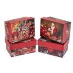 ΚΟΚΚΙΝΟ ΟΡΘΟΓΩΝΙΟ ΧΑΡΤΙΝΟ ΚΟΥΤΙ ΜΕ ΣΧΕΔΙΟ ΑΓΙΟ ΒΑΣΙΛΗ 11Χ7,5Χ5,5ΕΚ 4 ΣΧΕΔΙΑ CHRISTMAS BOXES