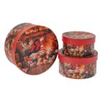 ΣΕΤ/3 ΣΤΡΟΓΓΥΛΟ ΧΑΡΤΙΝΟ ΚΟΥΤΙ ΜΕ ΑΡΚΟΥΔΑΚΙ Φ21Χ11,5 Φ17Χ9 Φ14Χ7,5ΕΚ CHRISTMAS BOXES