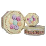 ΣΕΤ/3 ΕΞΑΓΩΝΑ ΜΕΤΑΛΛΙΚΑ ΚΟΥΤΙΑ ΜΕ ΣΧΕΔΙΑ ΜΑΚΑΡΟΝ 21Χ8 /19Χ7 /13Χ4,5ΕΚ CHRISTMAS BOXES