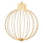 ΧΡΥΣΗ ΜΕΤΑΛΛΙΚΗ ΜΠΑΛΑ Φ50ΕΚ ΜΕ 288 LED ΘΕΡΜΟ ΛΕΥΚΟ IP44 CHRISTMAS