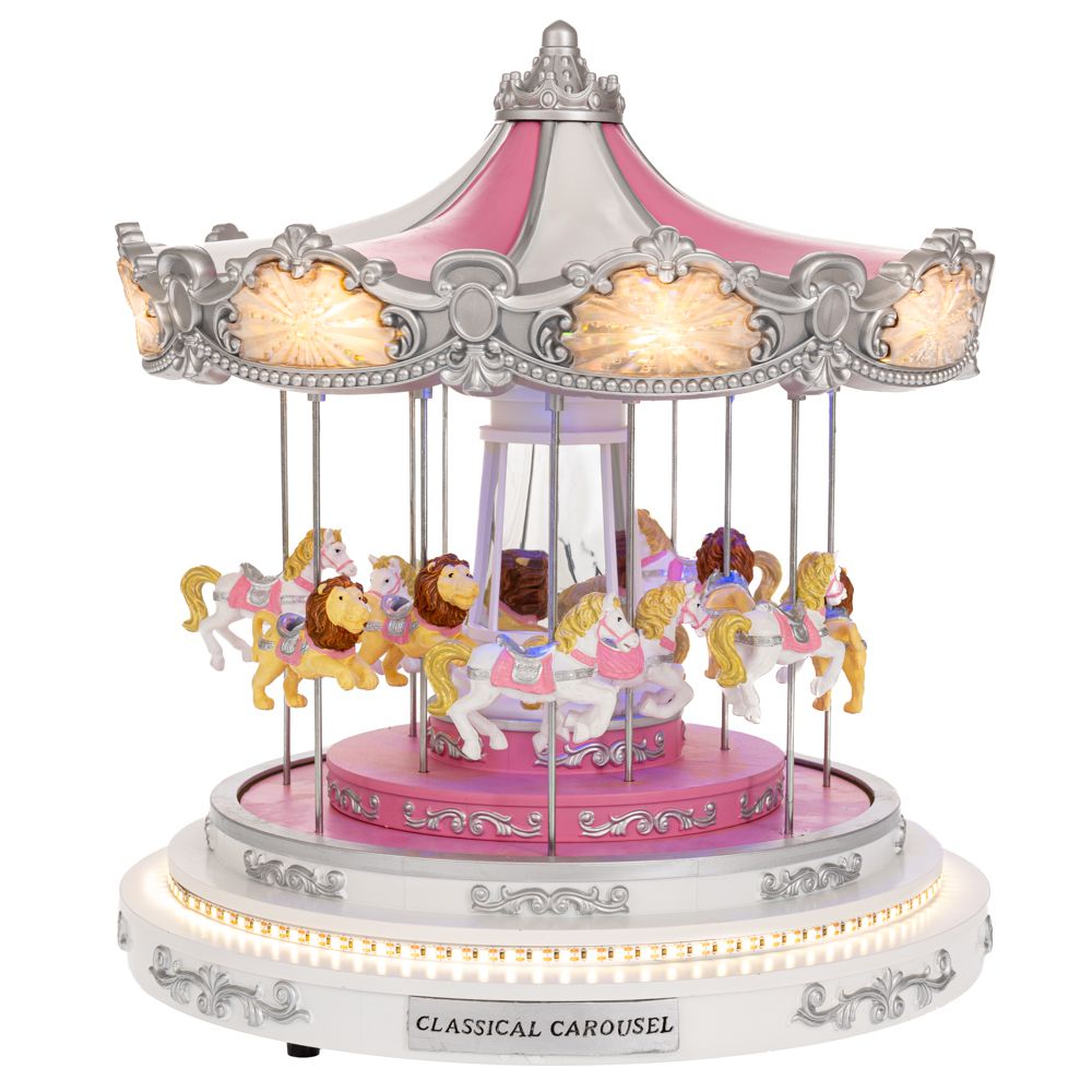 90759.jpg ΡΟΖ ΠΟΛΥΡΕΖΙΝ ΚΑΡΟΥΖΕΛ ΜΕ ΦΩΣ ΚΑΙ ΚΙΝΗΣΗ 30Χ30Χ36ΕΚ ΡΕΥΜΑΤΟΣ CHRISTMAS - Image 1