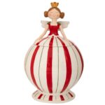 ΛΕΥΚΗ ΜΕ ΚΟΚΚΙΝΕΣ ΡΙΓΕΣ ΚΕΡΑΜΙΚΗ ΜΠΙΣΚΟΤΙΕΡΑ ΣΕ ΣΧΗΜΑ ΝΕΡΑΙΔΑΣ 17Χ17Χ27ΕΚ CHRISTMAS