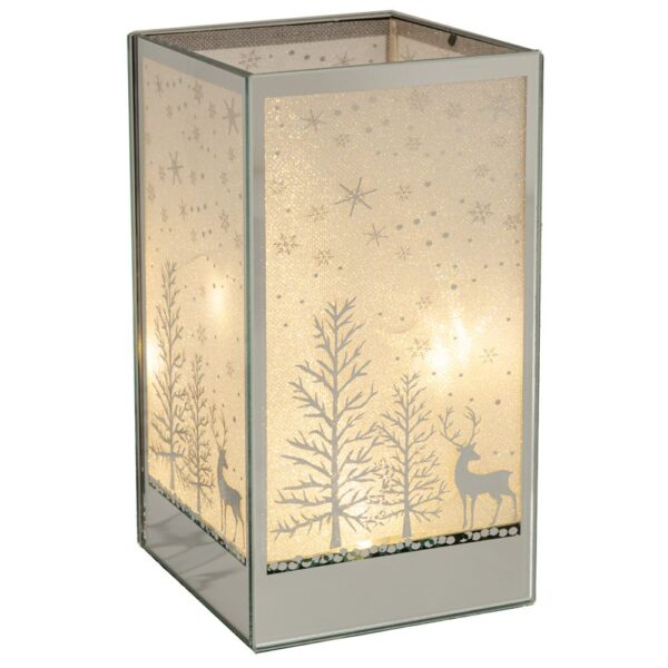 ΤΕΤΡΑΓΩΝΟ ΓΥΑΛΙΝΟ LED ΚΗΡΟΠΗΓΙΟ ΜΕ ΧΡΙΣΤ/ΝΙΚΟ ΣΚΗΝΙΚΟ 10Χ10Χ18ΕΚ ΜΠΑΤΑΡΙΑΣ CHRISTMAS