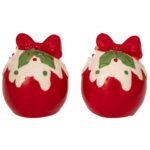 ΣΕΤ/2 ΚΟΚΚΙΝΟ ΛΕΥΚΟ ΚΕΡΑΜΙΚΟ ΑΛΑΤΟΠΙΠΕΡΟ ΣΕ ΣΧΗΜΑ ΔΩΡΟΥ 5Χ5Χ7ΕΚ CHRISTMAS