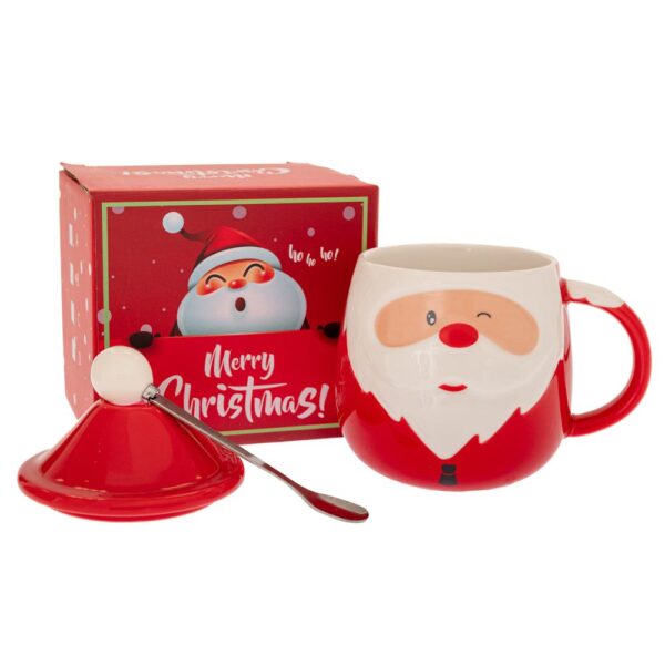 ΚΟΚΚΙΝΗ ΚΕΡΑΜΙΚΗ ΚΟΥΠΑ ΑΗ ΒΑΣΙΛΗΣ ΜΕ ΚΑΠΑΚΙ ΣΕ ΚΟΥΤΙ CHRISTMAS